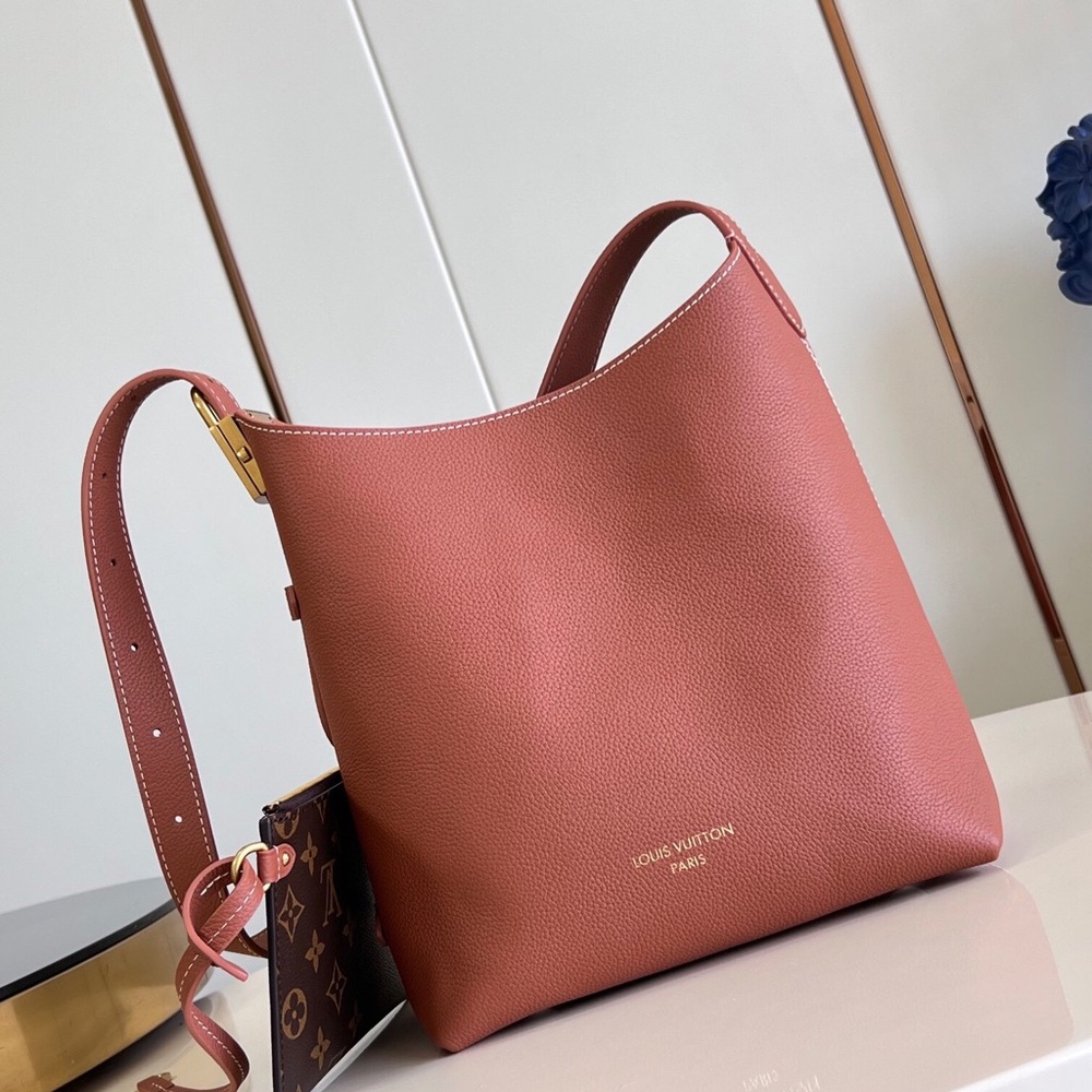 Louis Vuitton Low Key Hobo Small Pink Leather Shoulder Bag